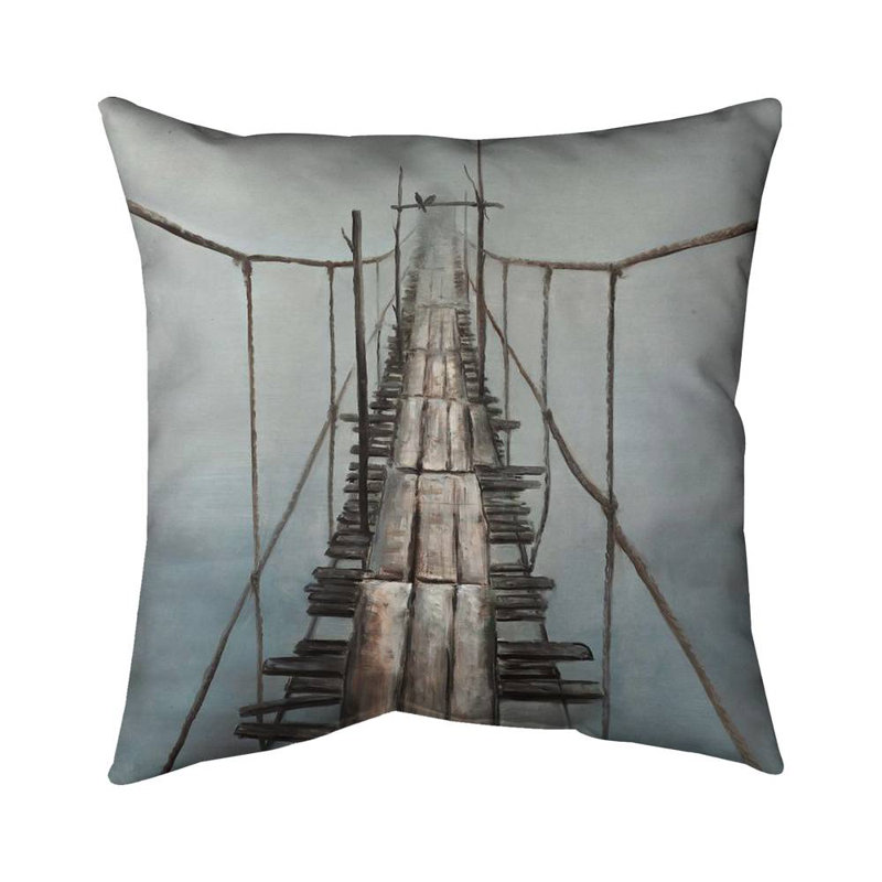 Old Abandoned Bridge Gray Bridge Poly Twill Throw - Home Decor