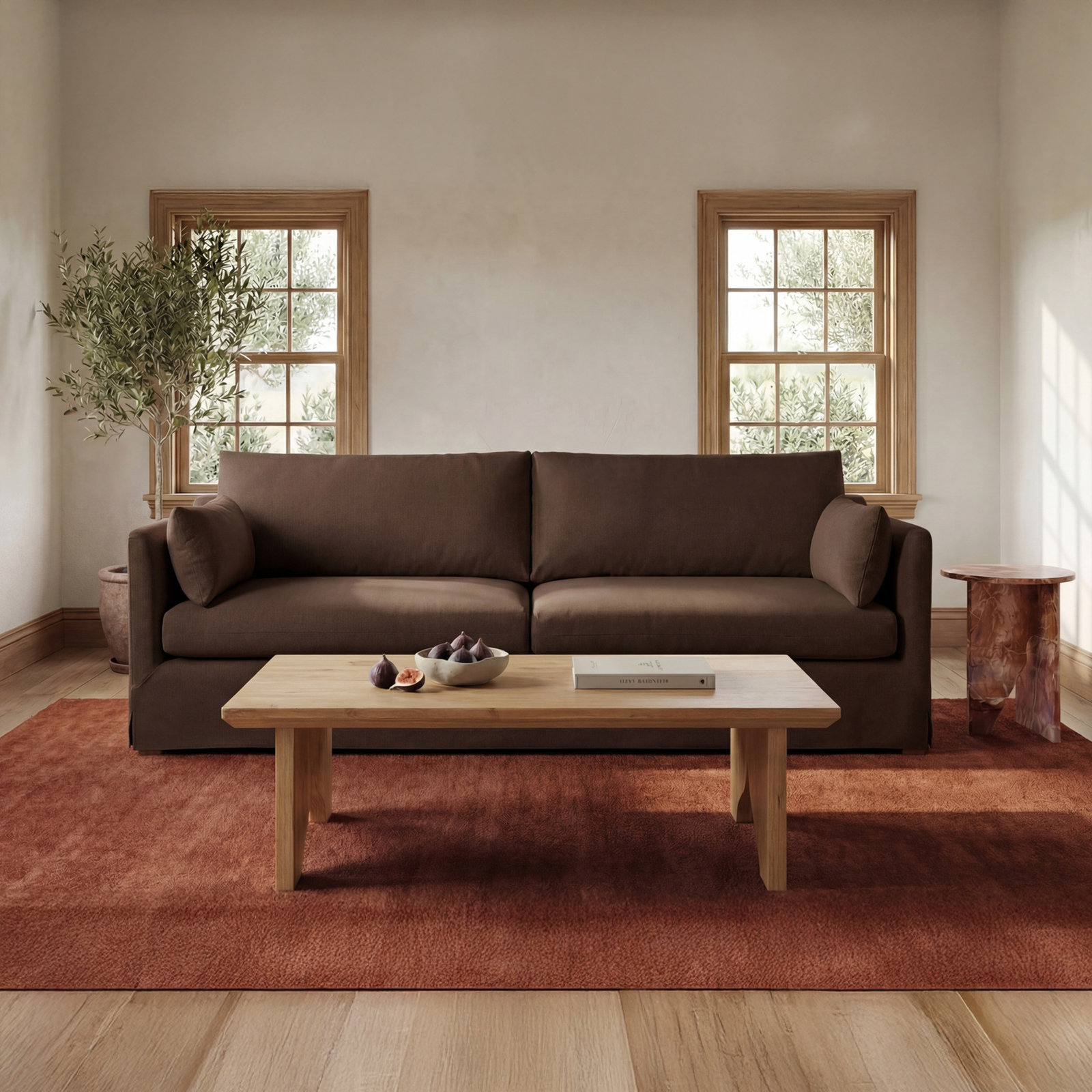 54" Oak Coffee Table, Natural