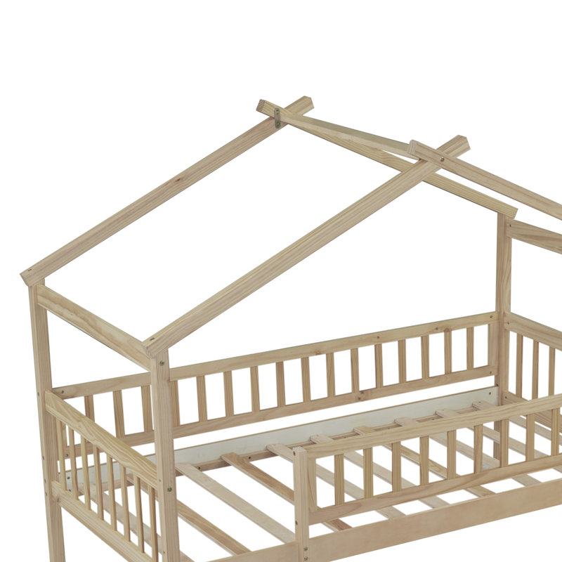 Pisinemo House Beds with Trundle, Natural, Twin