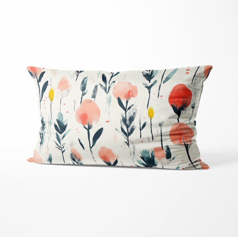 Coussin Boho - Coussin imprimé Red Meadow Ikat, H 12 po x l 20 po