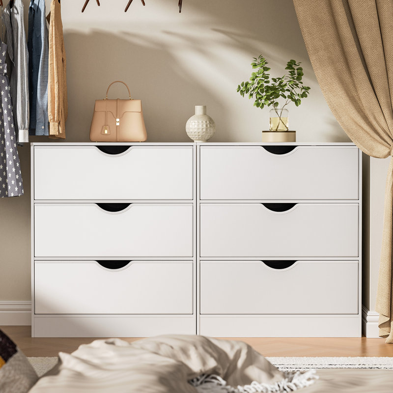 3 Drawers Dresser For Bedroom With Fabric Pu Drawer, White Dresser With Wood Frame, Large Organizer, Small Chest Of Drawers For Closet, Living Room, Hallway, White