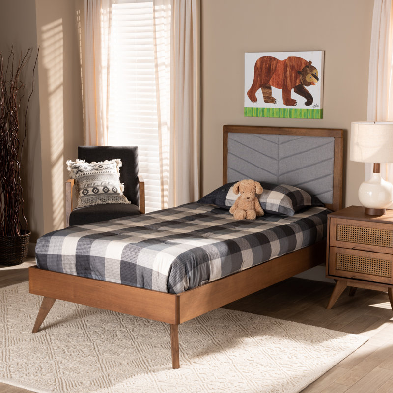Lit plateforme Finchley, Gris clair