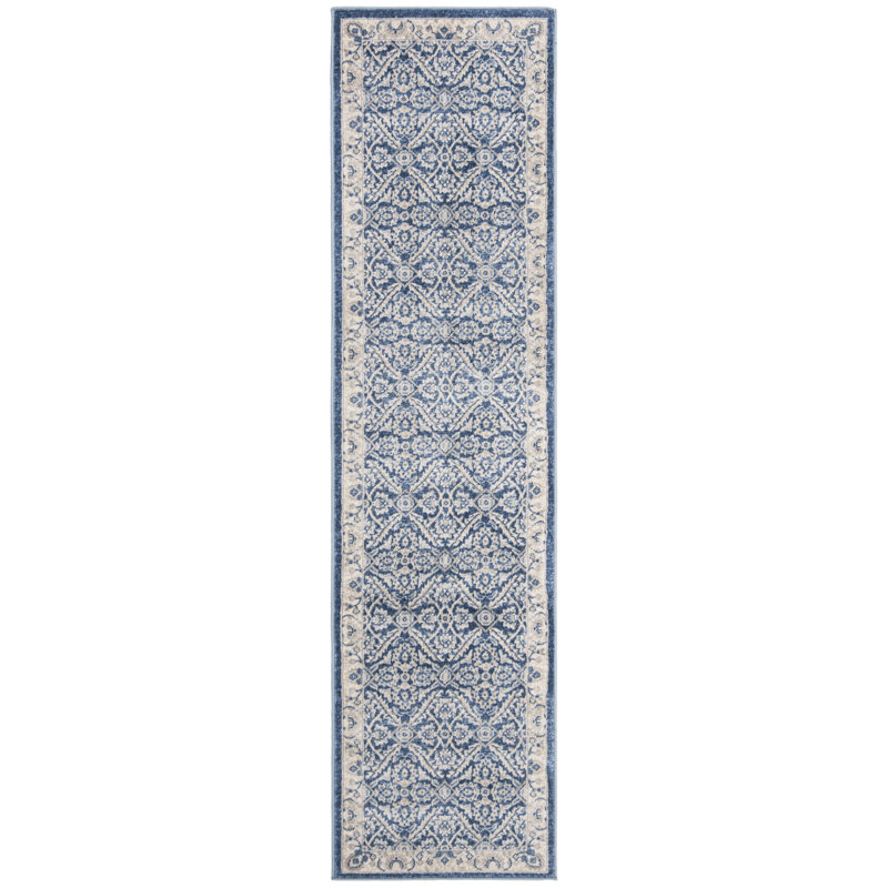 Tapis à motif géométrique Llana, Tapis de couloir 2 pi x 8 pi