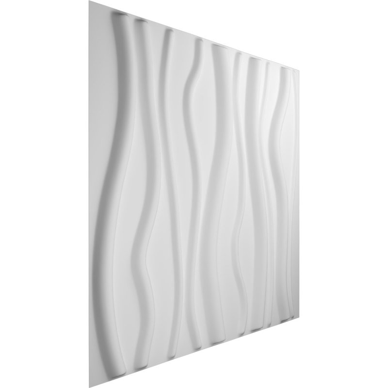 Panneau mural 3D 19,625 "x 19,625" en blanc (paquet de 12)