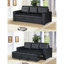 Canapé modulaire avec canapé-lit et canapé-lit capitonné en similicuir noir