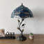 Lampe de table Haydee avec libellules en verre et fer de couleur bleue et ampoules DEL incluses H 24 po x l 14 po