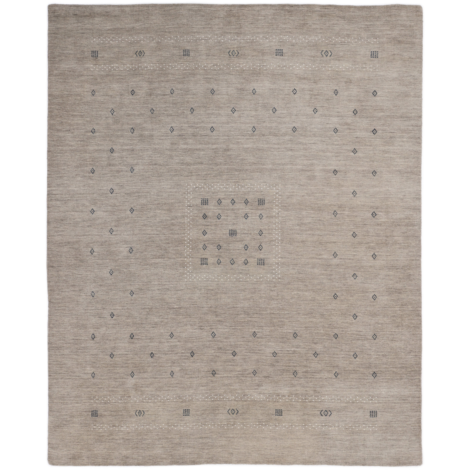 Simi Hand Knotted Cotton/Wool Southwestern Area Rug, Rectangle 6' x 9', Taupe
