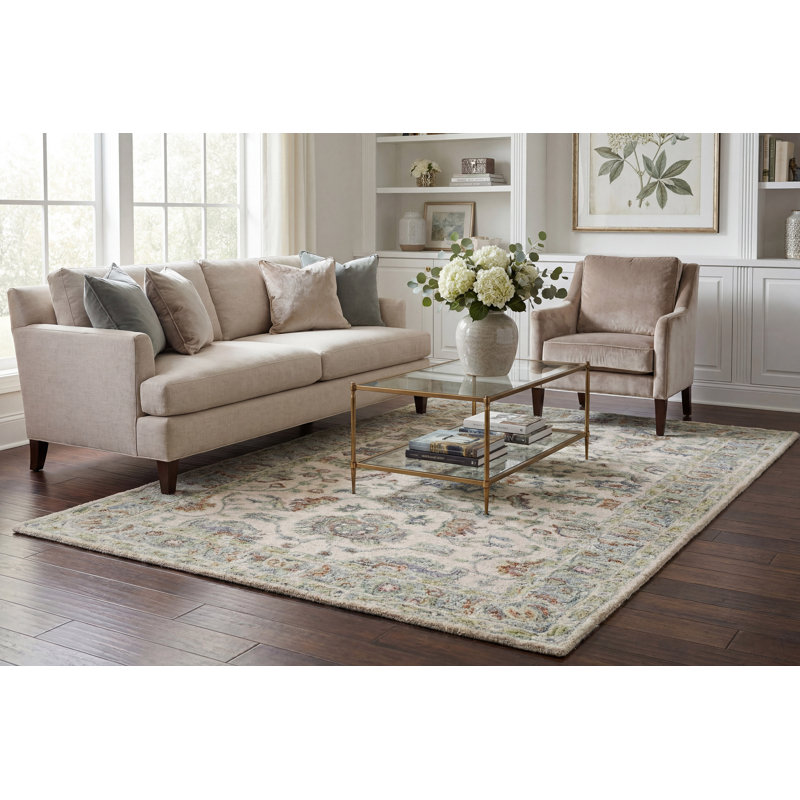DAISY 5X8 9086-899 BEIGE/MULTI, Rectangle 5' x 8'