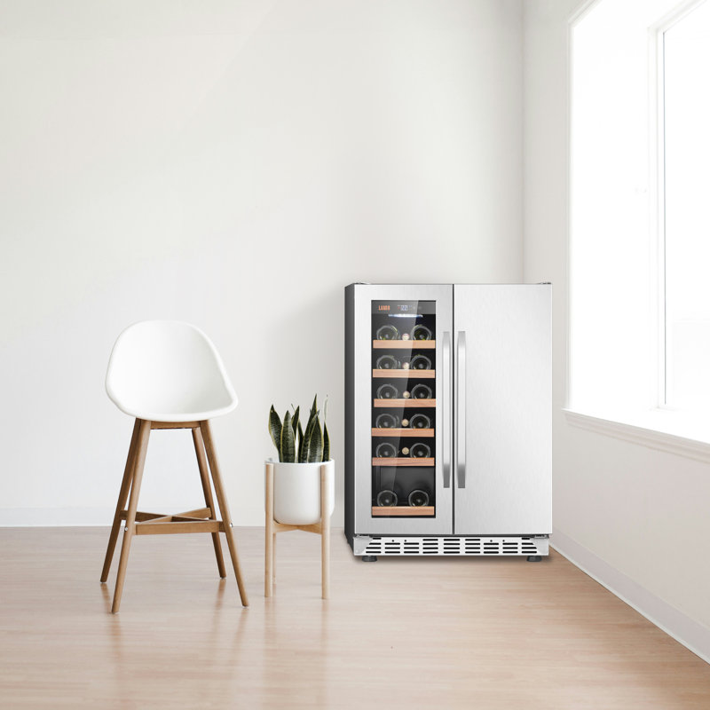 Lanbo 24" Stainless Steel Dual Zone Wine and Beverage Cooler