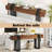 71 Inch Long Console Table, Extra Thick Industrial Sofa Table Behind The Couch Rectangular Entryway Table For Entrance Hallway Living Room, Entire Top Board & 4-pipe Legs, Rustic Brown-181800028-181800026
