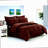 Chocolate SilkEase Wrinkle-Free Stripe Bed Set - 8pc Full/Queen Comforter Ensemble - Luxe Softness, Easy Care - Bed-in-a-Bag