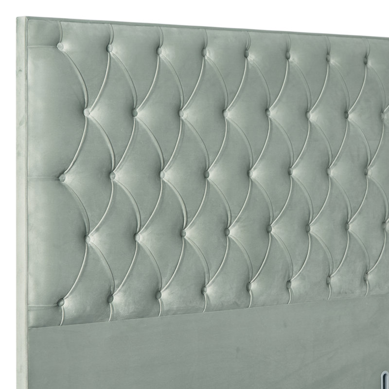 Upholstered Headboard, Small Double (4'), Sage, Velvet