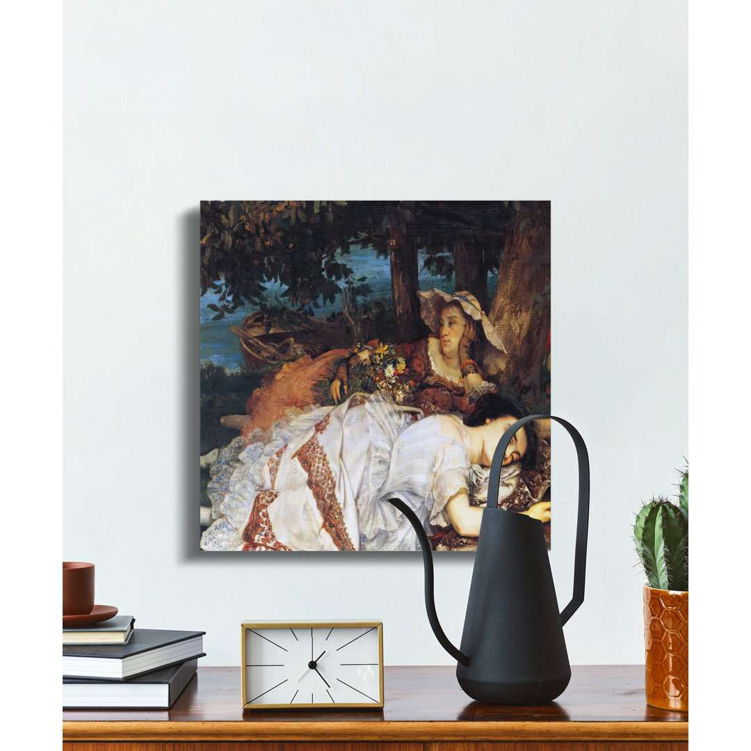 Romantic Reclining Ladies Canvas Print