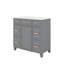 Meuble-lavabo de 36 po avec lavabo en céramique robuste, portes à fermeture en douceur, tablettes flexibles et tiroirs spacieux-1325227135