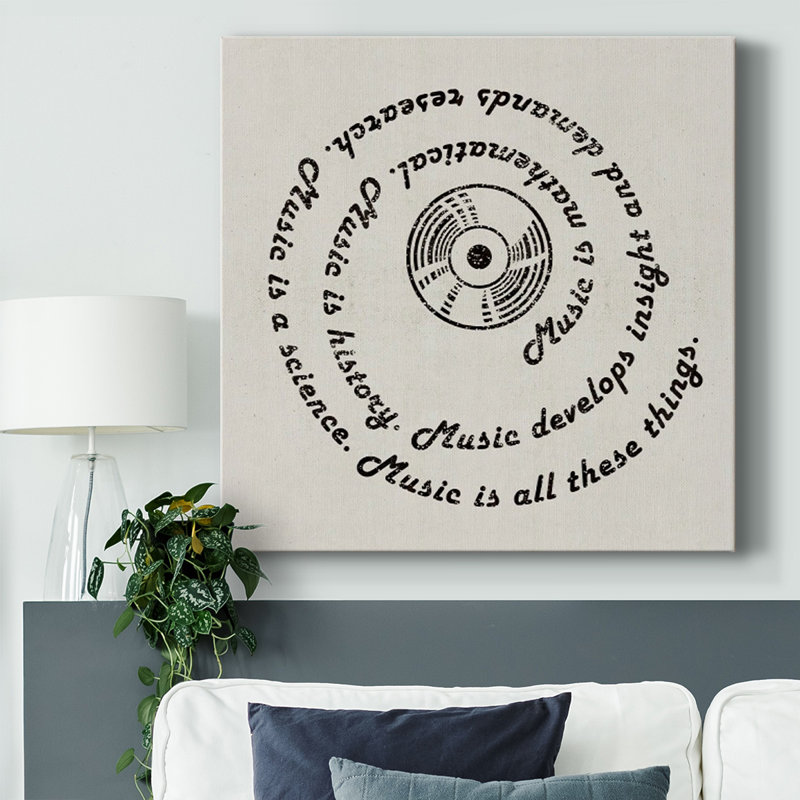 Sound Ripples I, art textuel sur toile, H 8 po x l 8 po x P 1,5 po