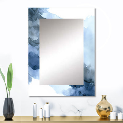 Sapphire Blue Nebula VII - miroir mural décoratif à encre liquide, miroir moderne, impression d'art en métal