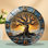 Horloge murale en bois fabriquée à la main avec art coucher de soleil - Horloge murale moderne en verre 12 po