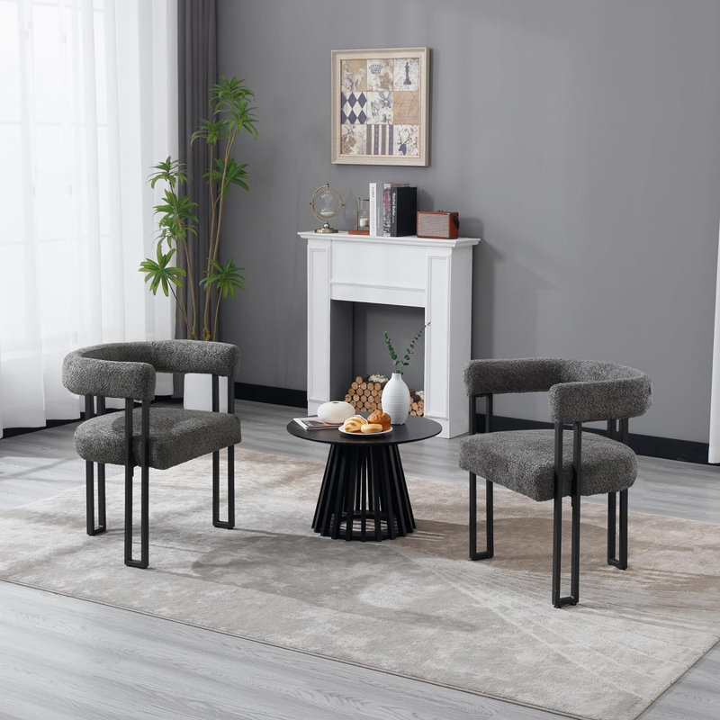 Dining Room Chair, Armrest Chair, Kitchen Chair, Dining Chair, Modern, Comfortable Armchair With Armrests, Design Chair For Dining Room, Living Room, Bedroom, Made Of Chenille Metal