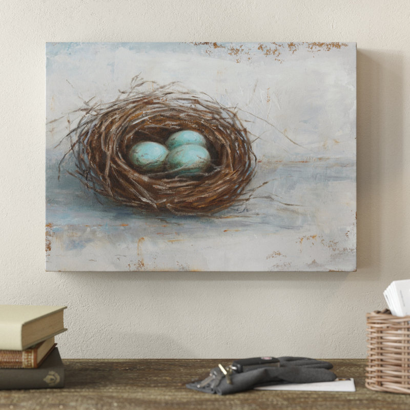 «Rustic Bird Nest I» par Ethan Harper - reproduction d'art sur toile, H 18 po x l 24 po x P 2 po