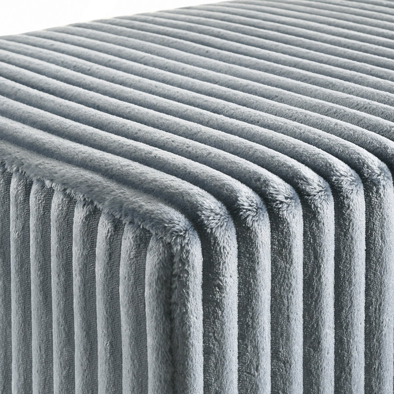 Banc rembourré en velours côtelé Mavela