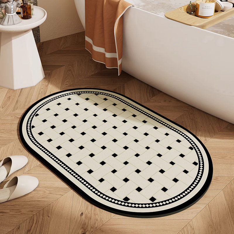 Absorbent Non-Slip Quick-Dry Bathroom Rug, 17.72" L x 27.56" W
