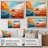 Teal Orange Bold Abstract Flow Collage I - Dams Wall Art-686945153-686945166