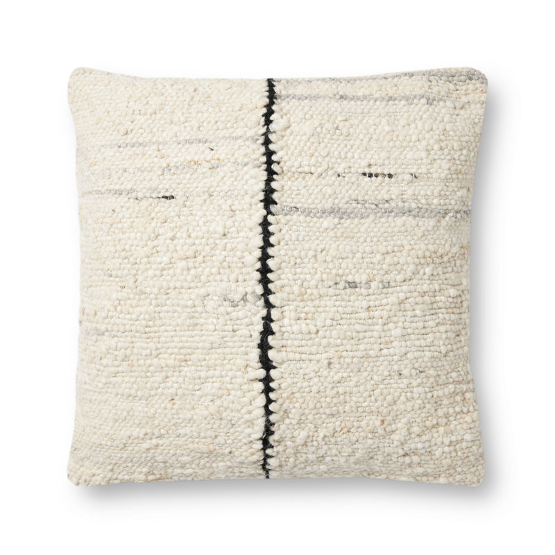 Amber Lewis x Loloi Carla Ivory / Black Pillow, Polyester/Polyfill