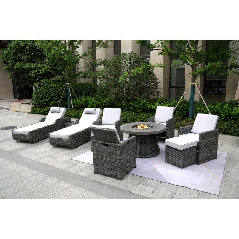 Areefa 8 - Person Patio Conversation Set with Cushions