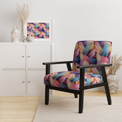 Chaise avec accoudoirs tapissier Pastel Botanical Leaf Design