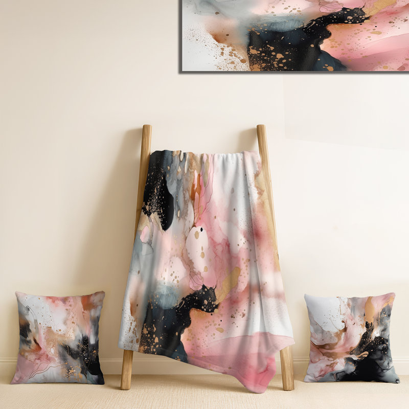 Jeté en marbre rose doré II, Blanket only (1 piece)