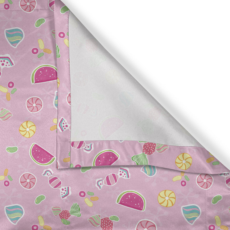 Rideau de fenêtre décoratif à 2 panneaux Latitude Run® Sweets Sweets, 50 po x 84 po, rose pâle / menthe, L 50 po x L 108 po