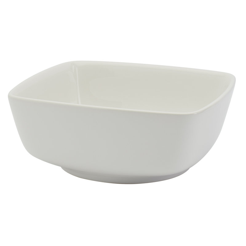 Denmark Tools for Cooks 10in Square Stoneware Serving Bowl White Bistro
