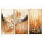 «Orange Wildflowers Meadow Horizon - Wildflowers», art mural encadré 3 pièces-129076131-129076129