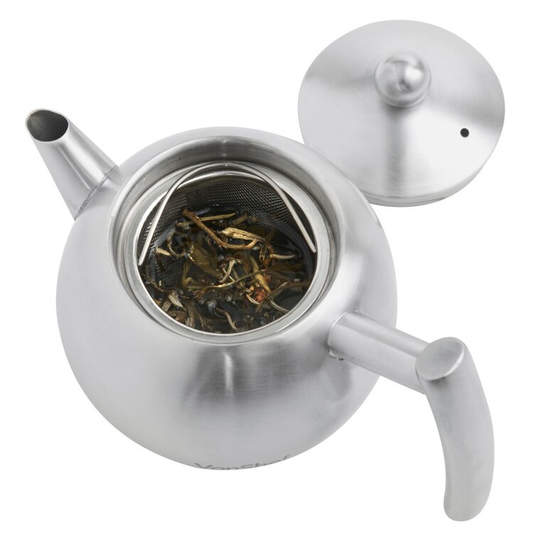 VeoHome Stainless Steel Teapot with Infuser 500 ml – Keeps Heat Thanks to Its Double Walled Design