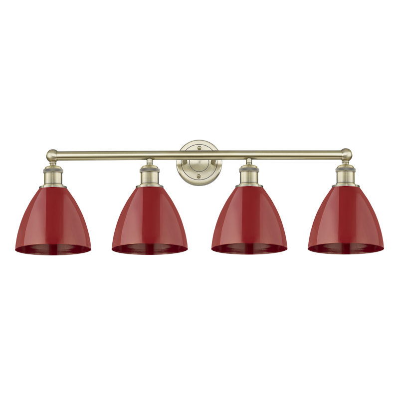 Alquin 4 - Light Dimmable Vanity Light, Red, Antique Brass