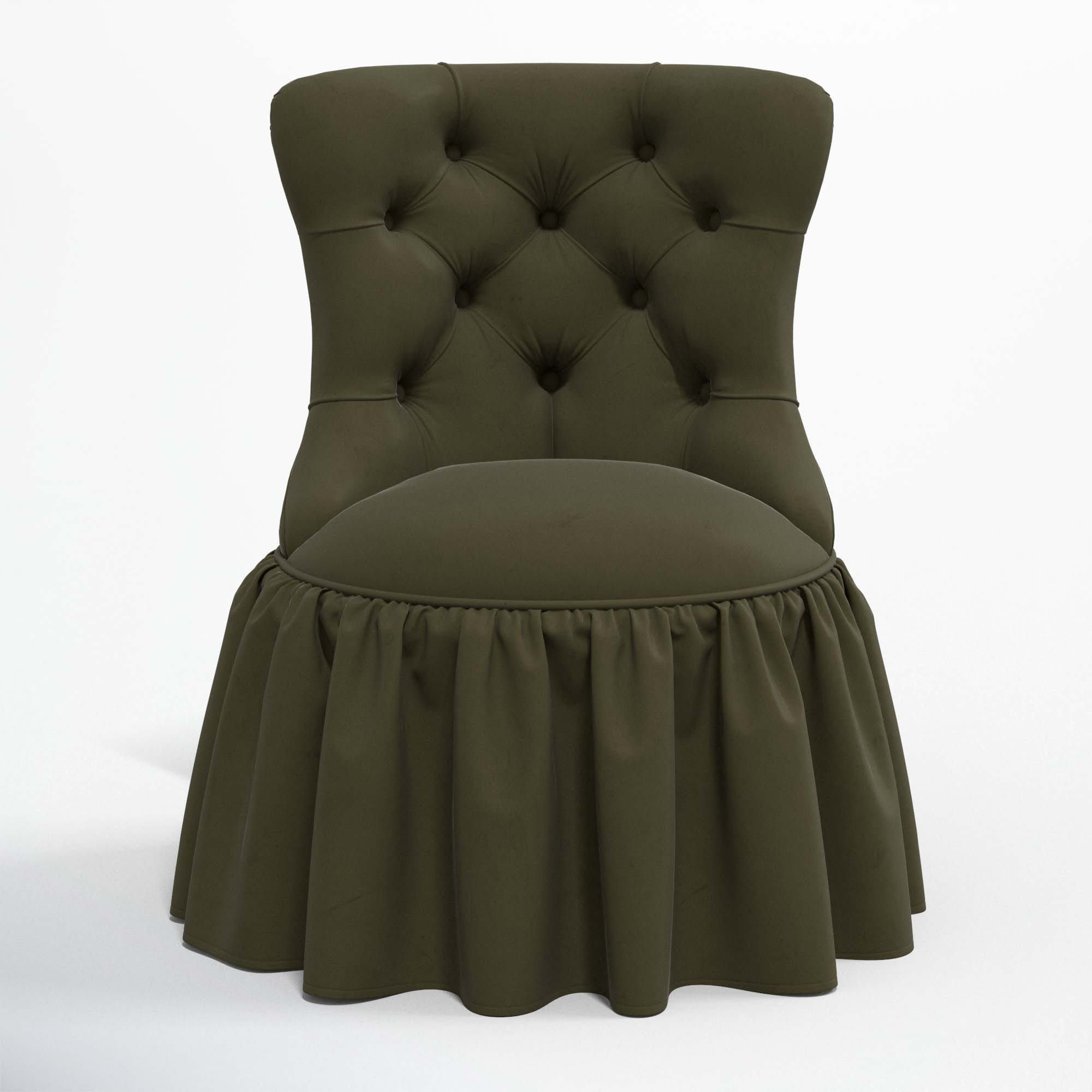 Minnie Upholstered Side Chair, Classic Loden Velvet