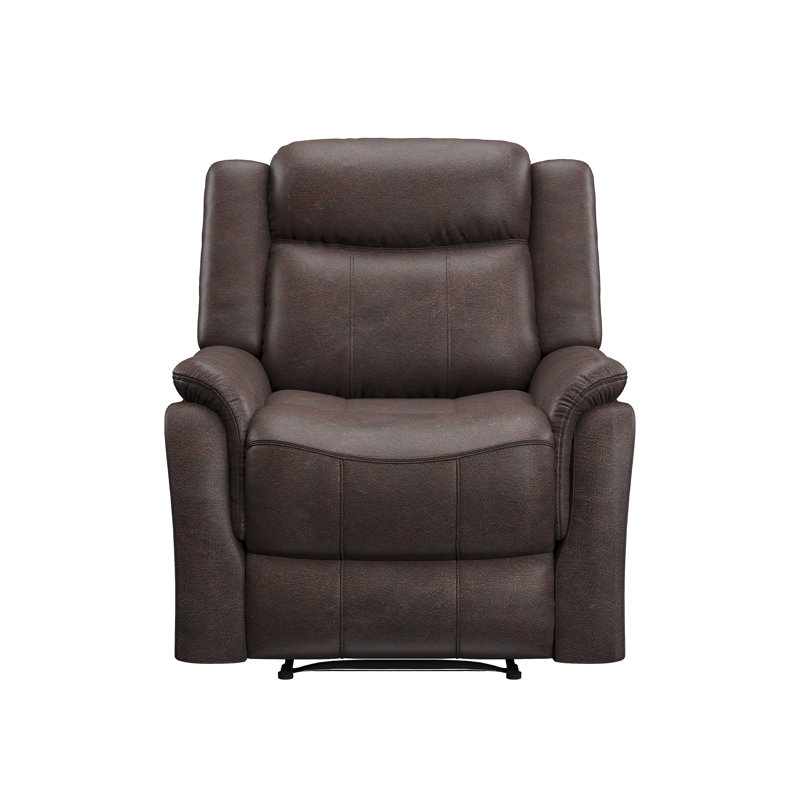 Fauteuil inclinable et oscillant, microfibre polie brune