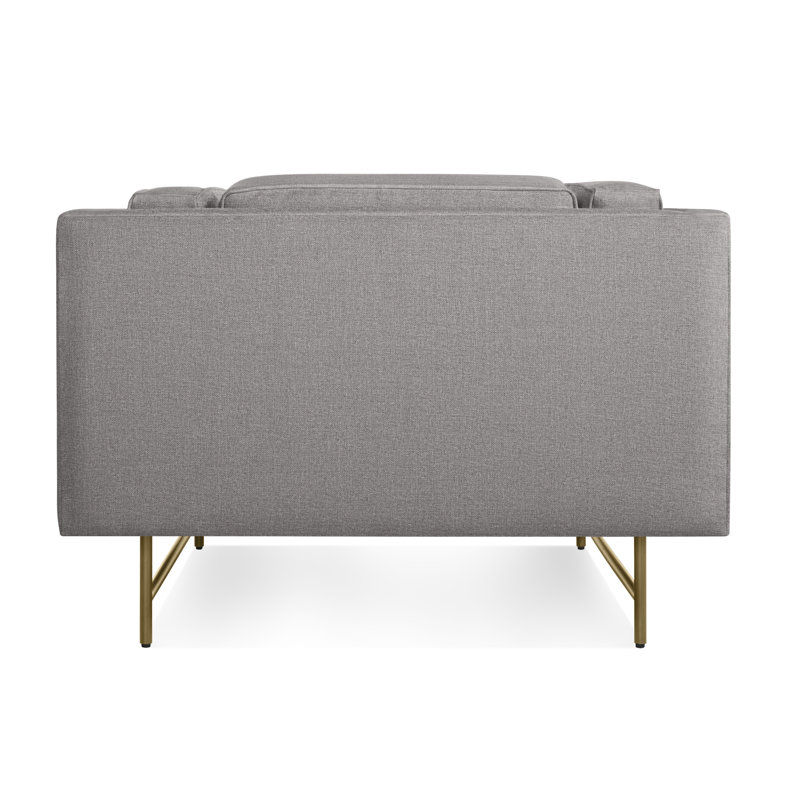 Bank Club Chair, Vern Grey, Antiqued Brass