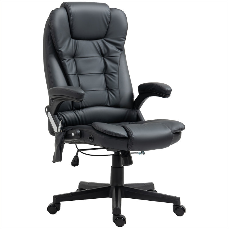 Chaises de bureau noires de 64,8 x 71,1 x 120 po avec rangement, télécommande et conception réglable