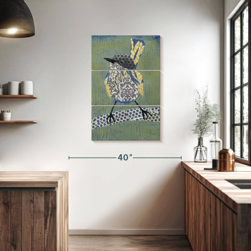 Brampt Patchwork Wren I, 38" H x 24" W