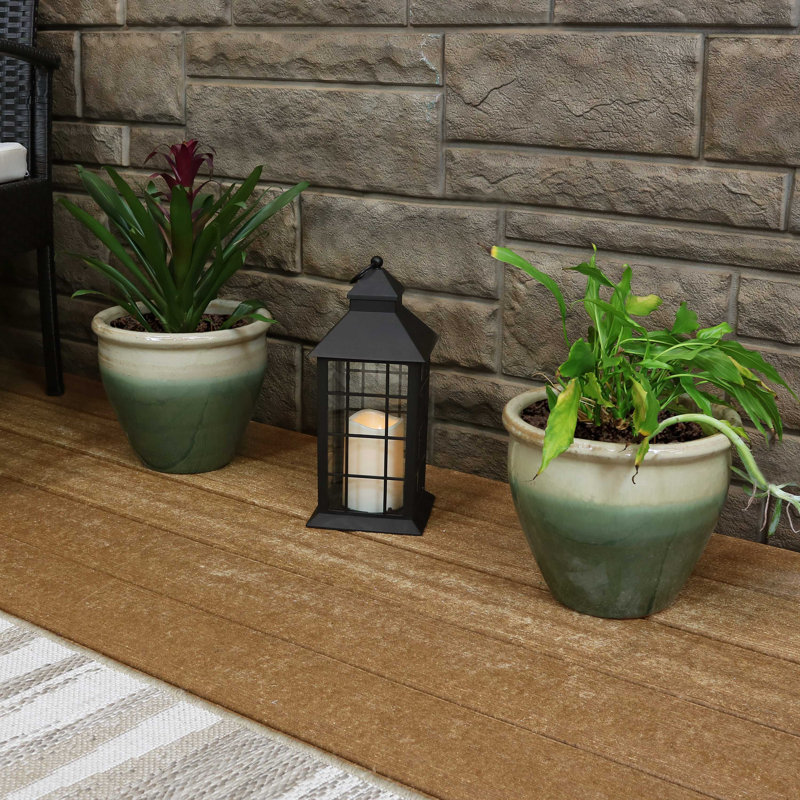 Chalet 11.75" x 11.75" x 9.5" Round Ceramic Outdoor Planter 2-Count - Seafoam, Seafoam, 9.5" H x 11.75" W x 11.75" D
