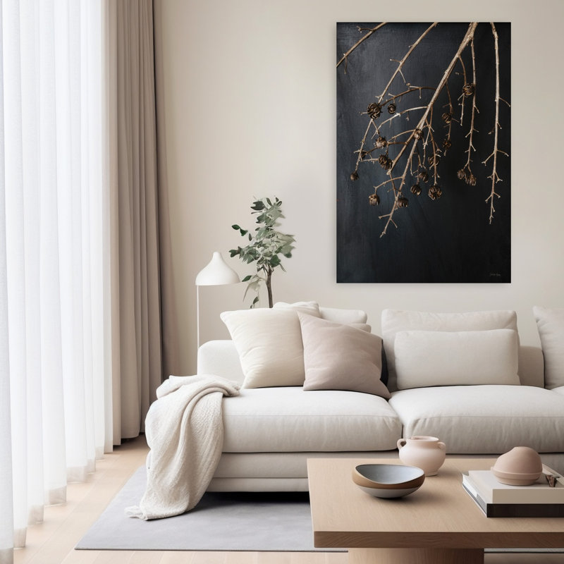 Branches in Noir II 1 Piece Wrapped Canvas Wall Art, 152.4cm H x 101.6cm W