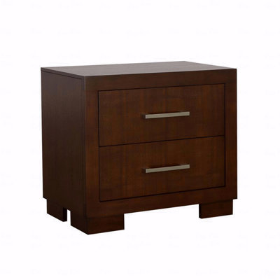 2 Drawers Mdf Nightstand In Cappuccino Finish