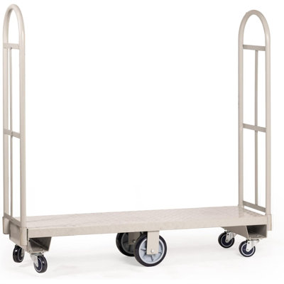 Haulpro's Hand Cart With Dual Removable Handles | Narrow Aisle U-Boat Platform Truck Dolly | 16 X 60 Heavy Duty Utility Cart With Steel Deck | Holds U