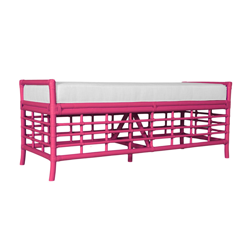 Luna Upholstered Bench, Hot Pink