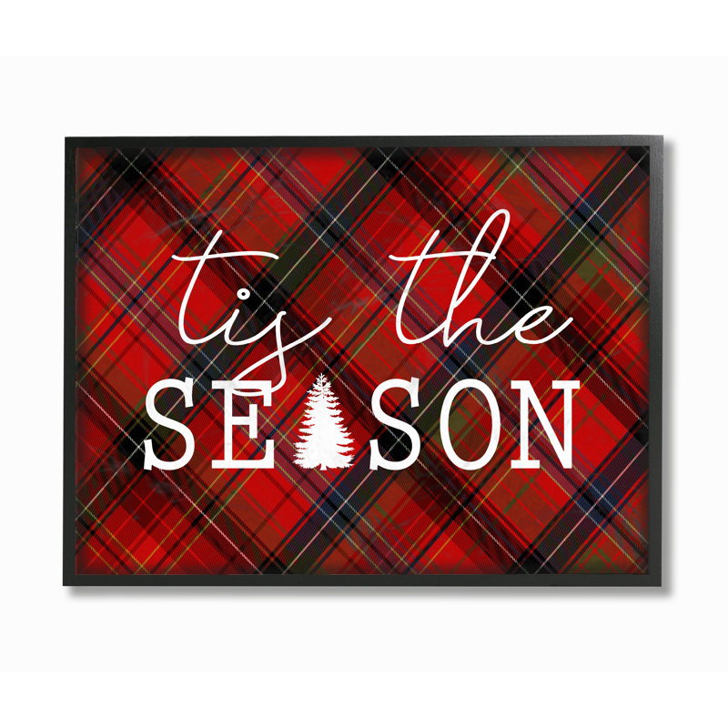 «Tis the Season» par Daphne Polselli - reproduction d'art textuel, H 16 po x l 20 po x 1,5 po, Giclée encadrée noir minuit