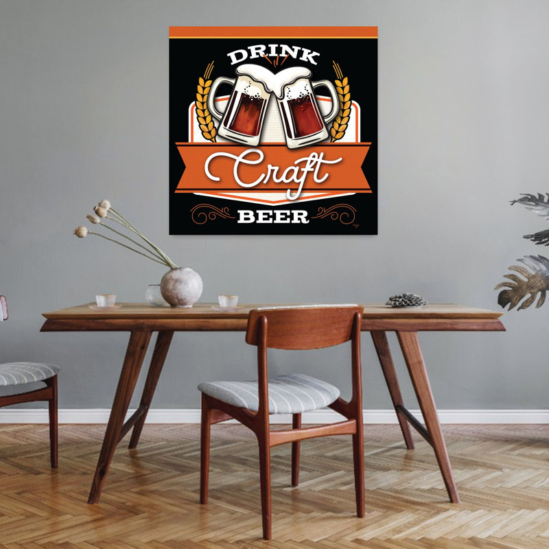 «Drink Craft Beer», art contemporain, H 32 po x l 32 po