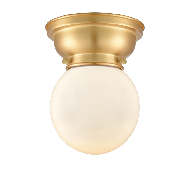 Plafonnier encastré en verre Lorri, Blanc mat, Ampoule non incluse, Or satiné