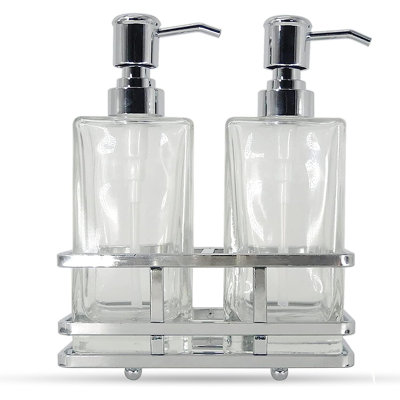Cicilia 2- Piece Soap Dispenser Set With Metal Storage Tray