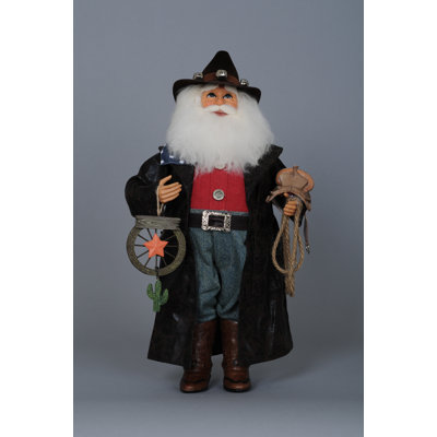 Christmas Cowboy Santa Figurine